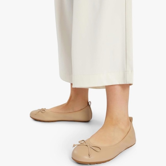 NEW Women's Foldable Ballet Flats Bowknot Round Toe - Tan Size 8.5 - Picture 10 of 12